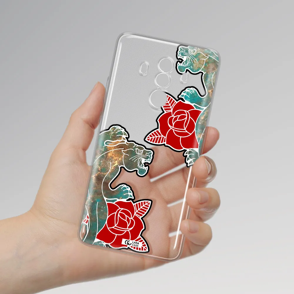 Black Panther Roses Huawei Mate 10 Clear TPU Case