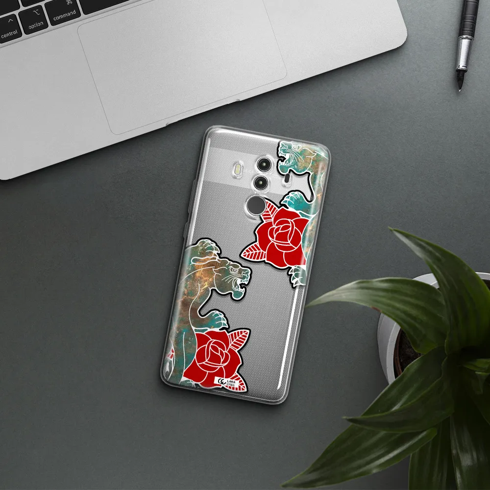 Black Panther Roses Huawei Mate 10 Clear TPU Case