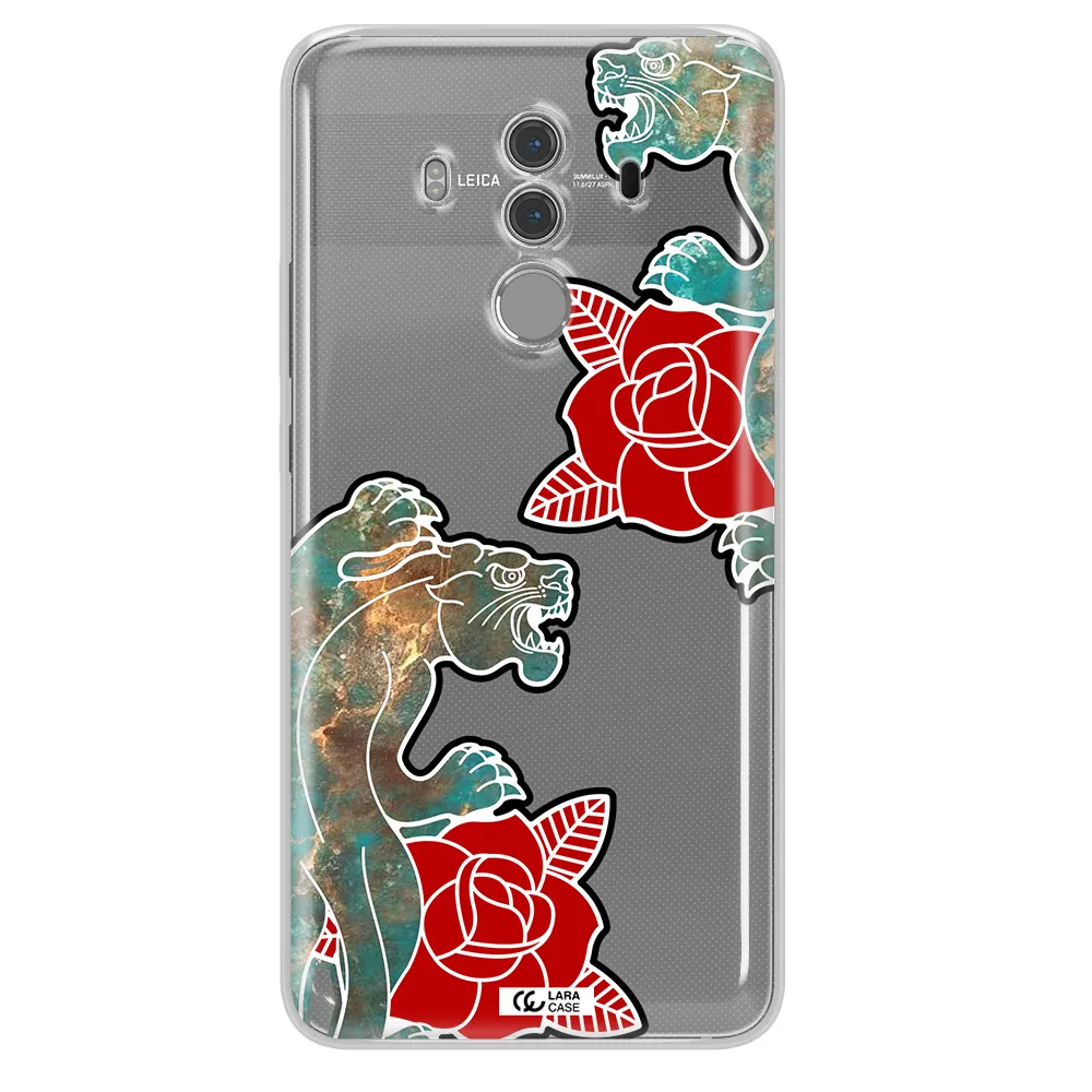 Black Panther Roses Huawei Mate 10 Pro Clear TPU Case
