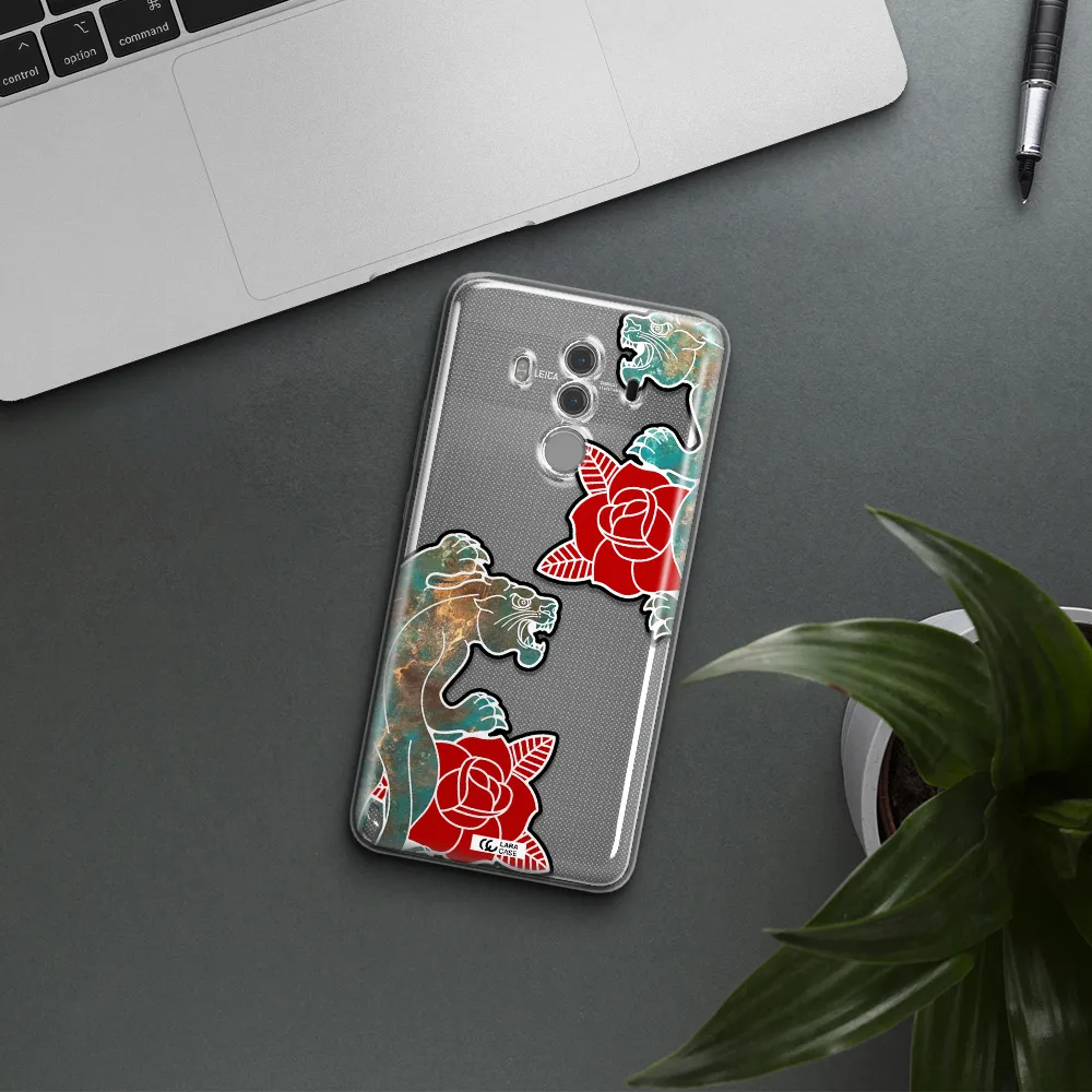 Black Panther Roses Huawei Mate 10 Pro Clear TPU Case