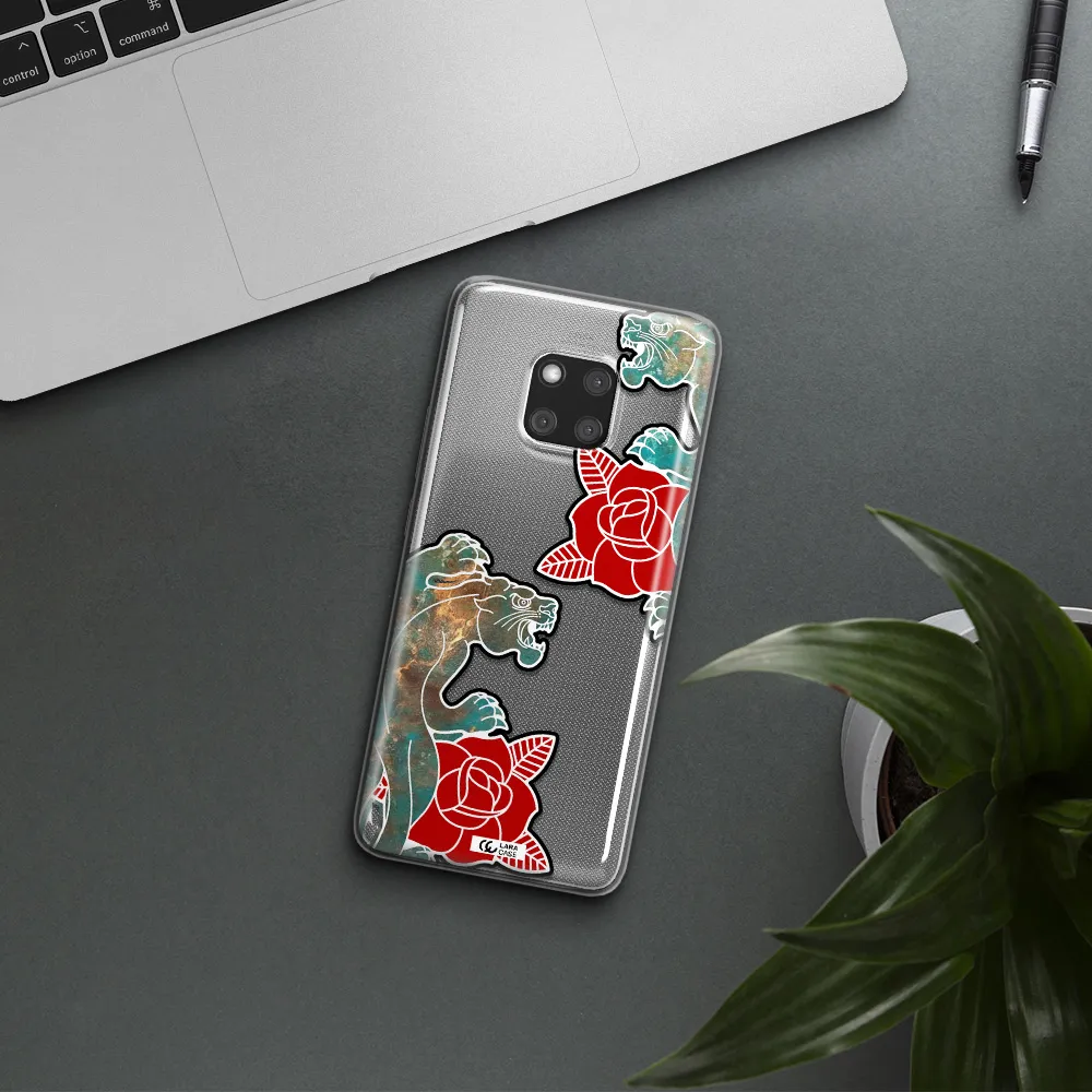 Black Panther Roses Huawei Mate 20 Pro Clear TPU Case