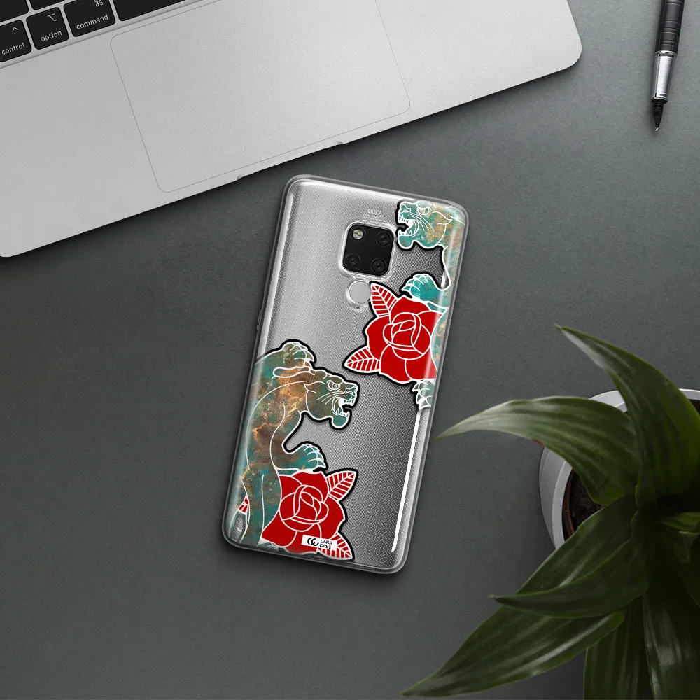 Black Panther Roses Huawei Mate 20X Clear TPU Case
