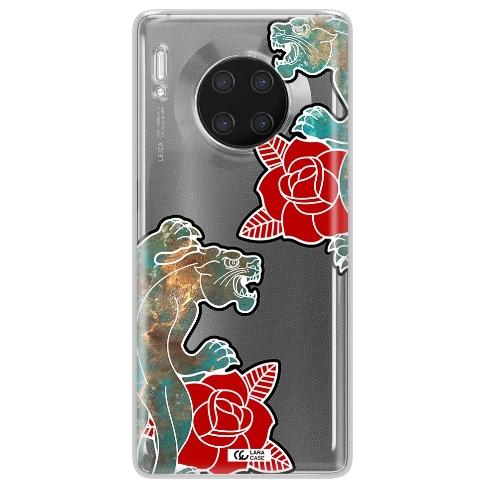 Black Panther Roses Huawei Mate 30 Pro Clear TPU Case