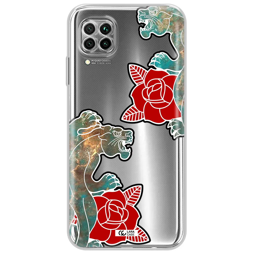 Black Panther Roses Huawei Nova 7I Clear Tpu Case