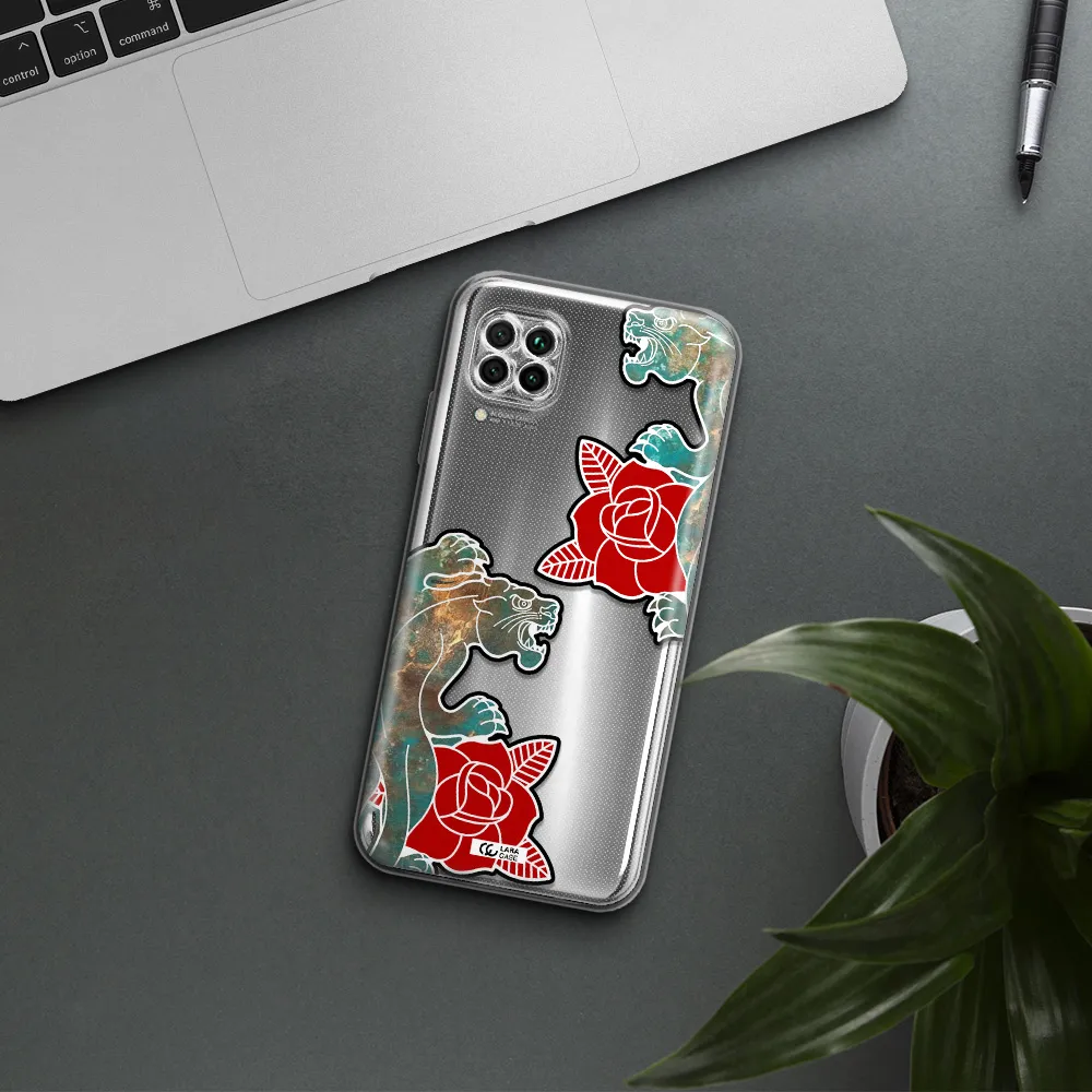 Black Panther Roses Huawei Nova 7I Clear Tpu Case
