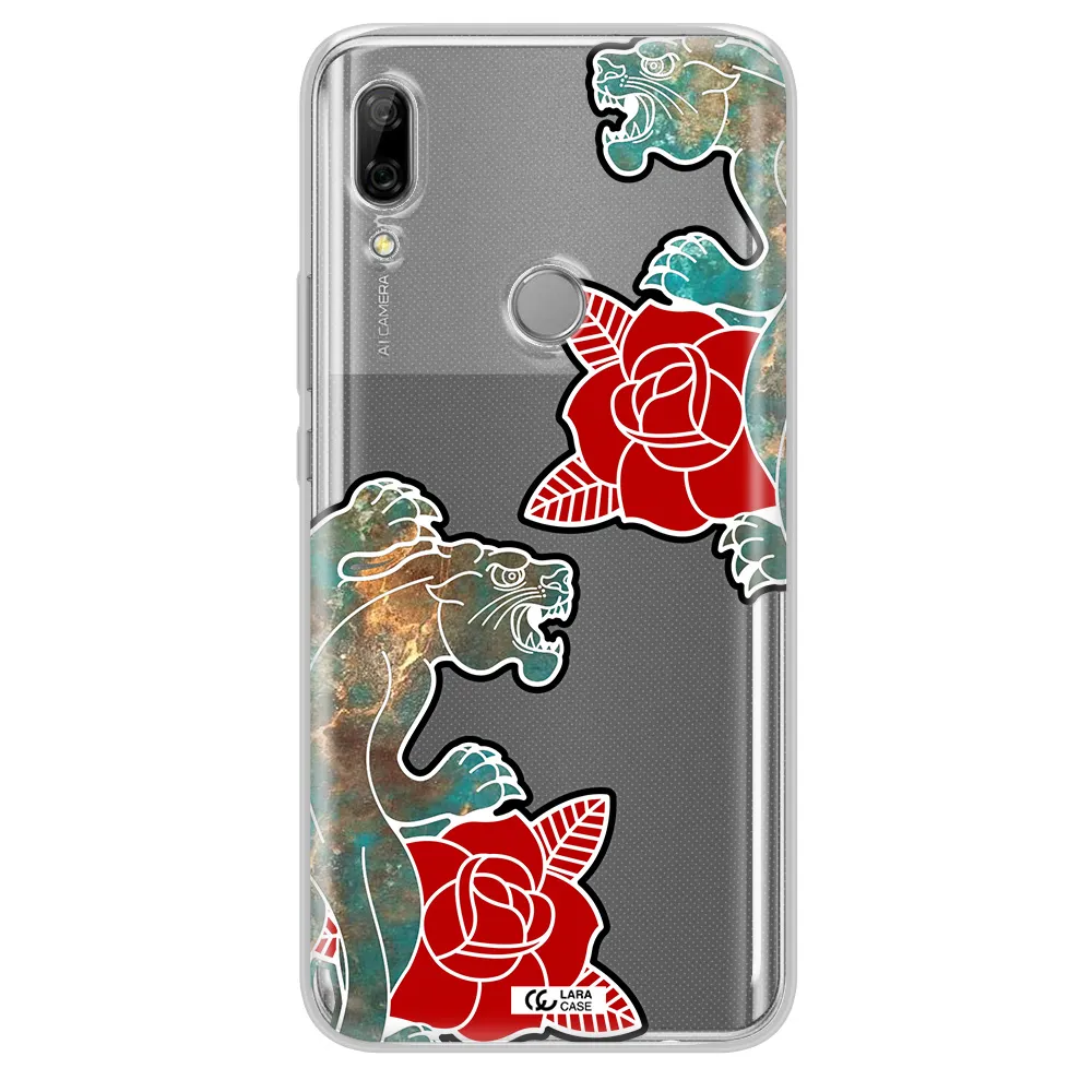 Black Panther Roses Huawei P Smart Z Clear TPU Case