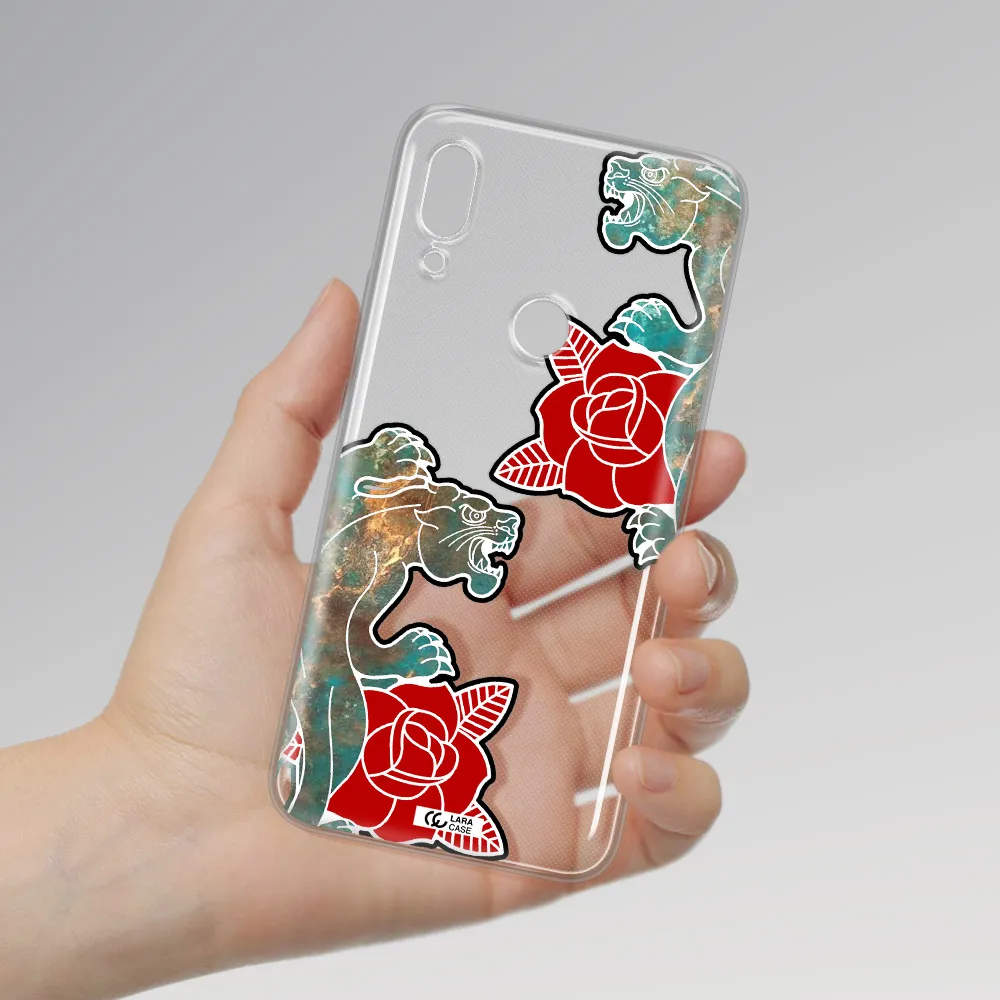 Black Panther Roses Huawei P Smart Z Clear TPU Case