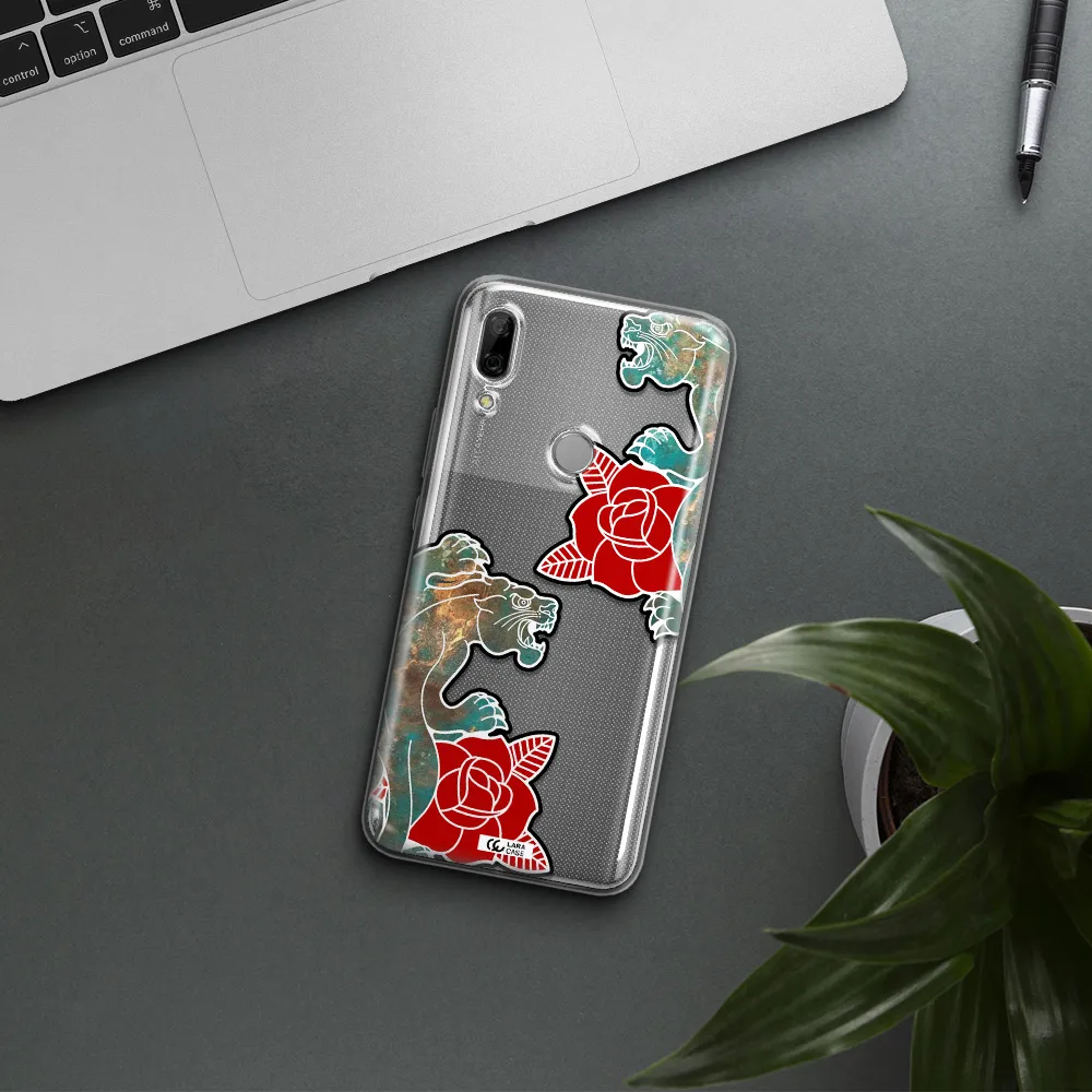 Black Panther Roses Huawei P Smart Z Clear TPU Case