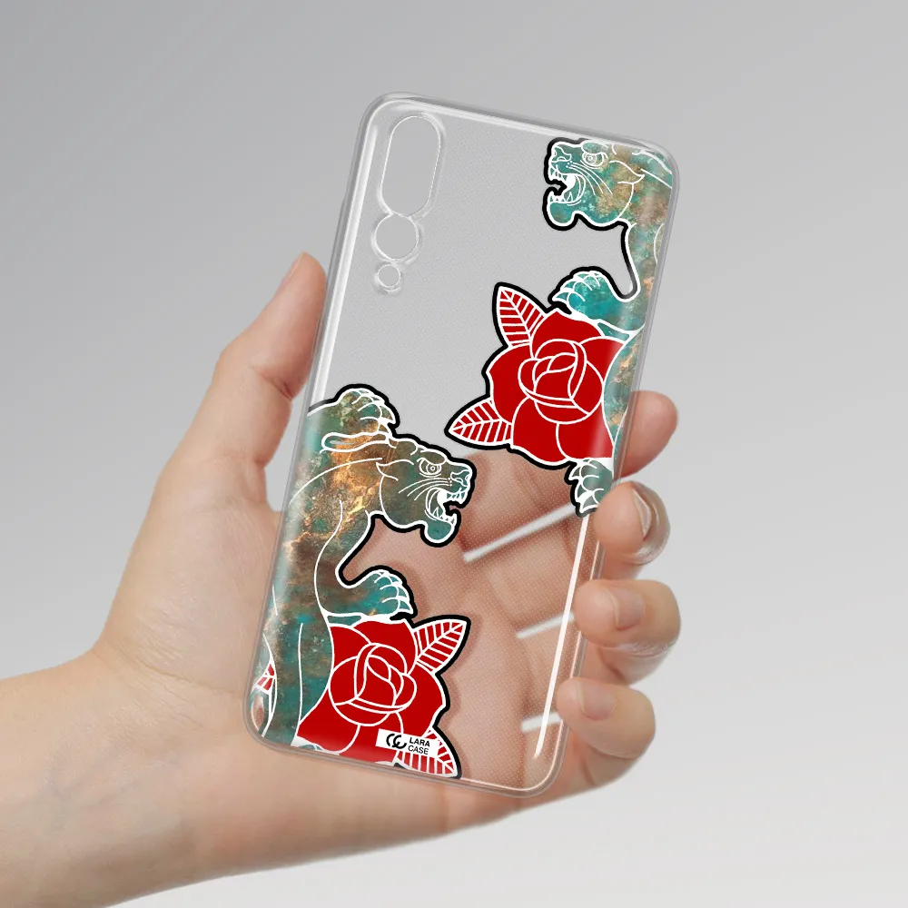 Black Panther Roses Huawei P20 Pro Clear TPU Case