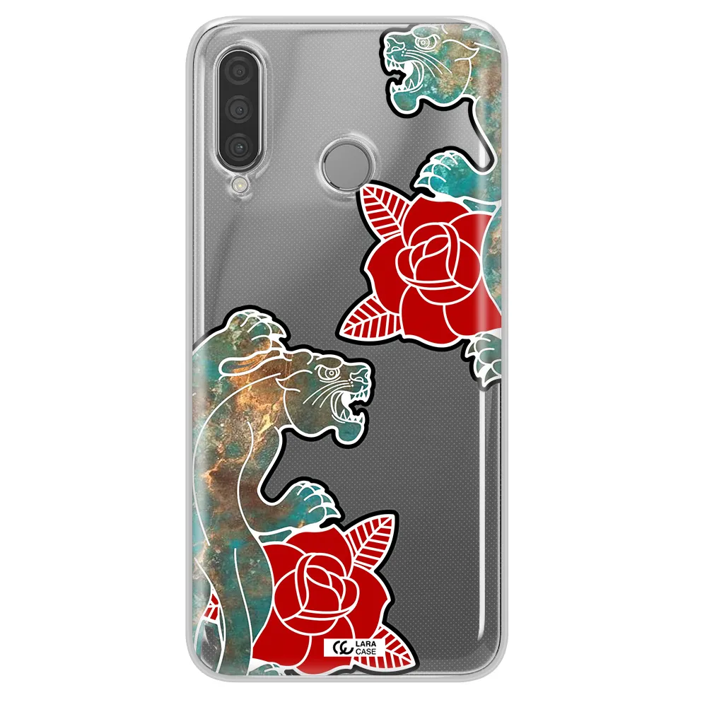 Black Panther Roses Huawei P30 Lite Clear TPU Case