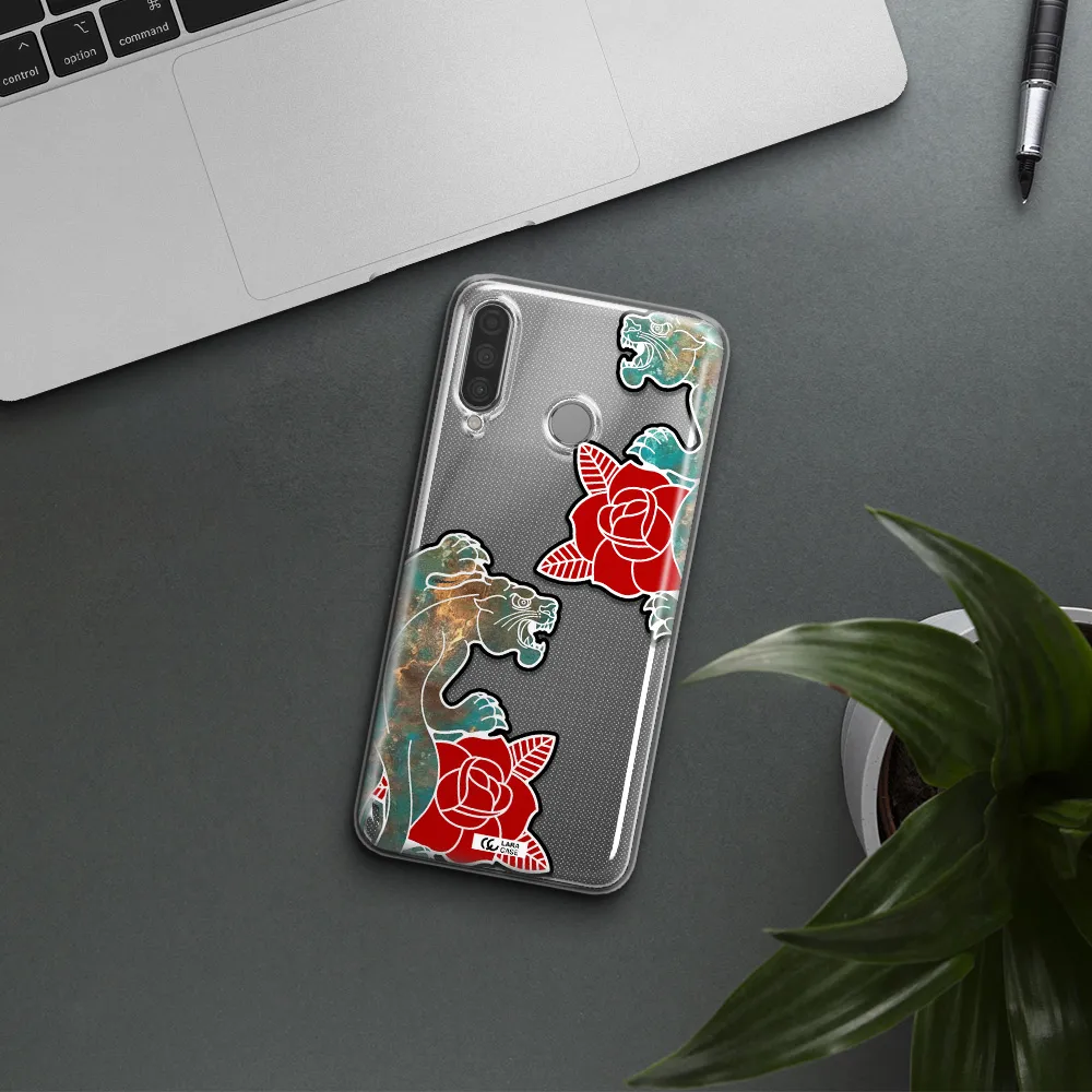 Black Panther Roses Huawei P30 Lite Clear TPU Case