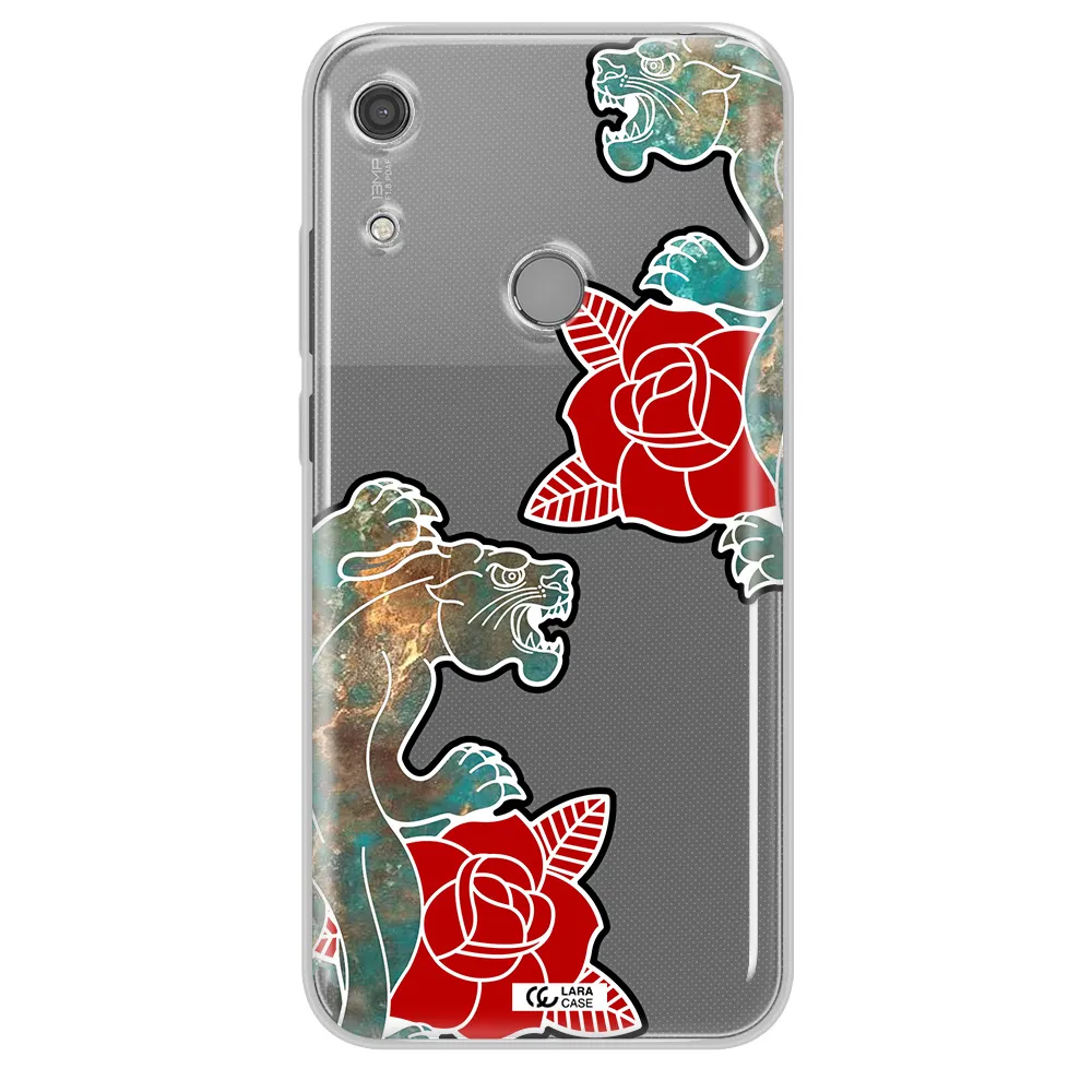 Black Panther Roses Huawei Y6S Clear TPU Case