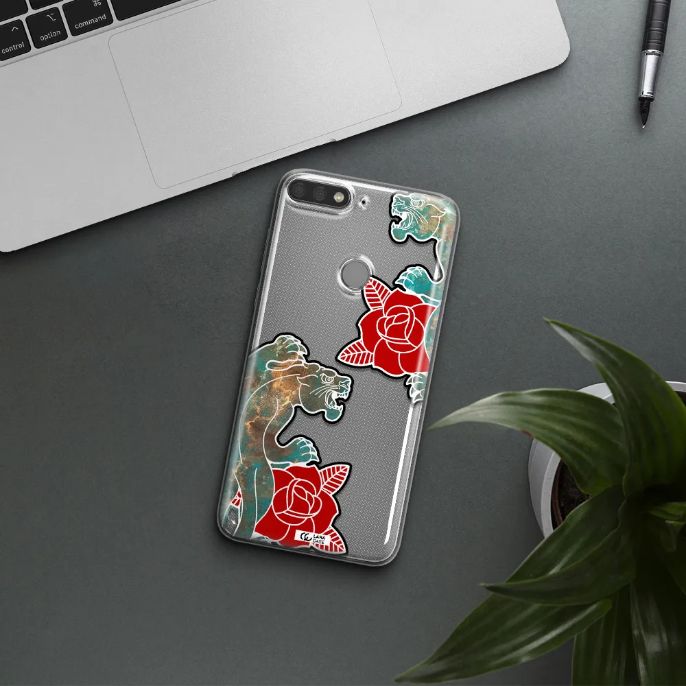 Black Panther Roses Huawei Y7 Prime 2018 Clear TPU Case