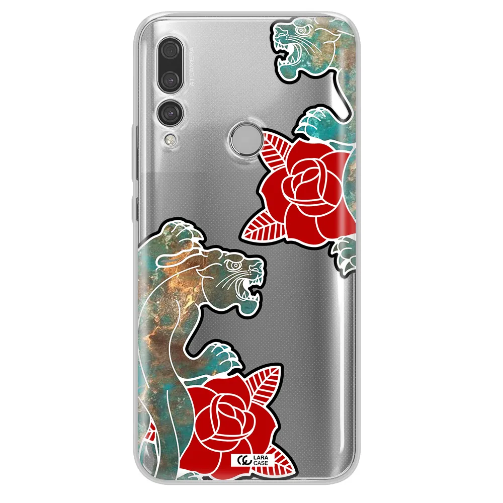 Black Panther Roses Huawei Y9 Prime 2019 Clear TPU Case