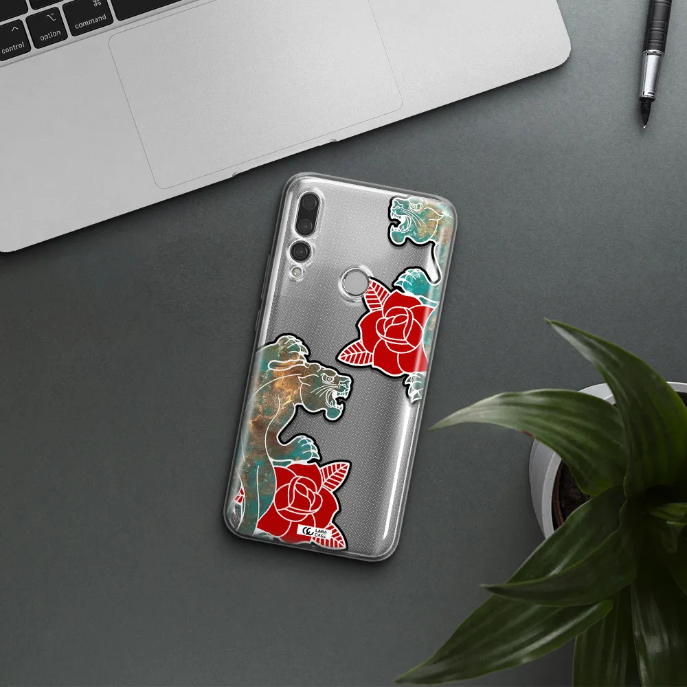 Black Panther Roses Huawei Y9 Prime 2019 Clear TPU Case