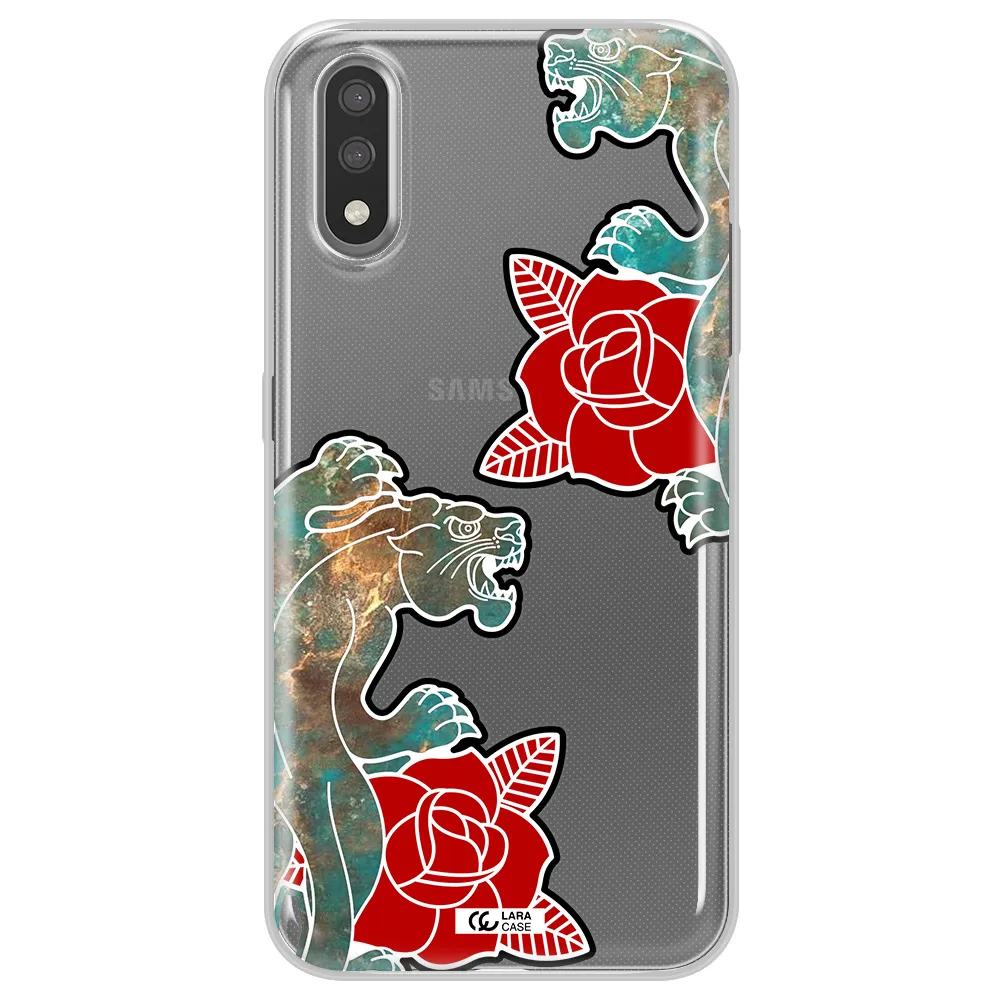 Black Panther Roses Samsung A01 Clear TPU Case