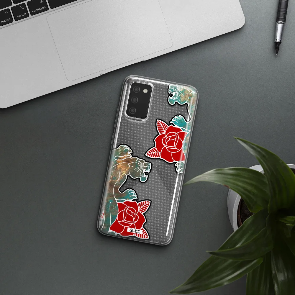 Black Panther Roses Samsung A02S Clear TPU Case