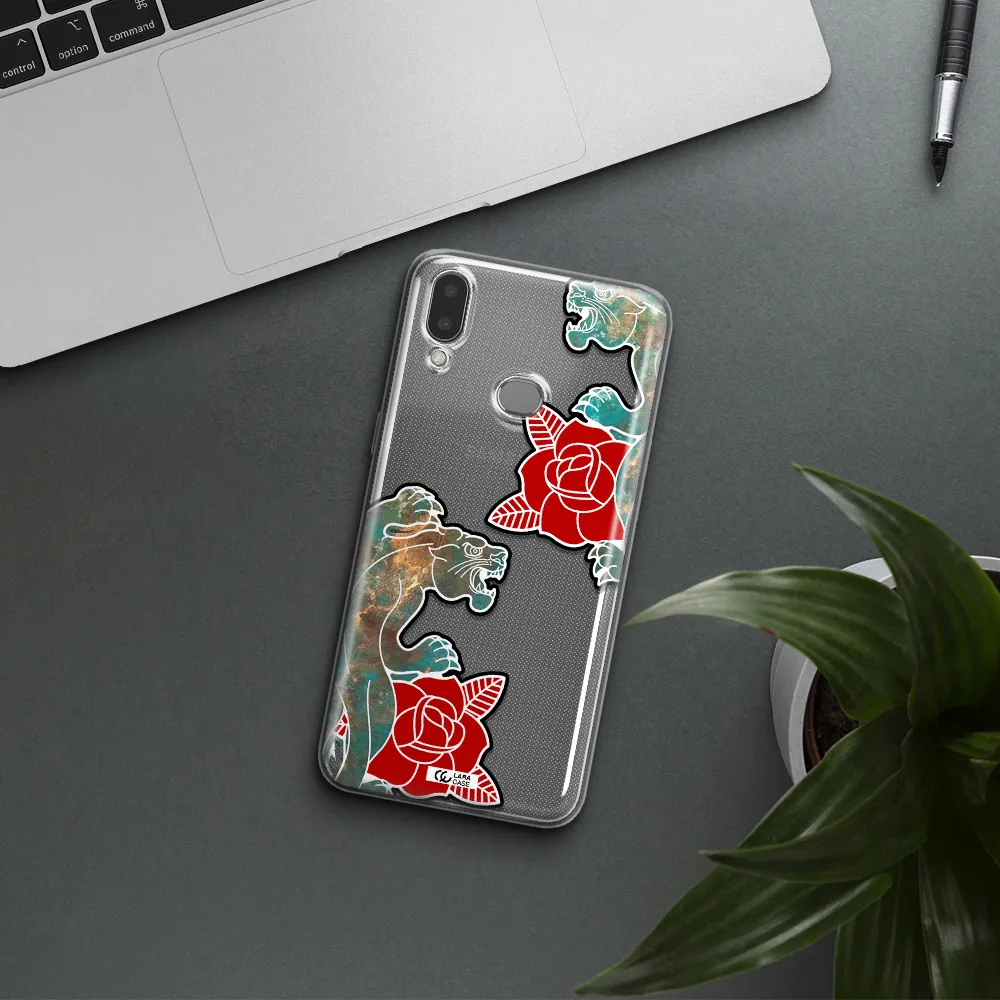 Black Panther Roses Samsung A10S Clear TPU Case