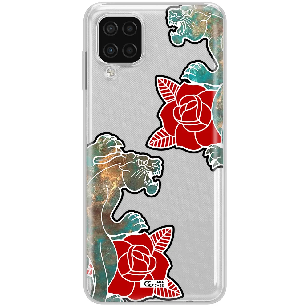 Black Panther Roses Samsung A12 4g Clear TPU Case