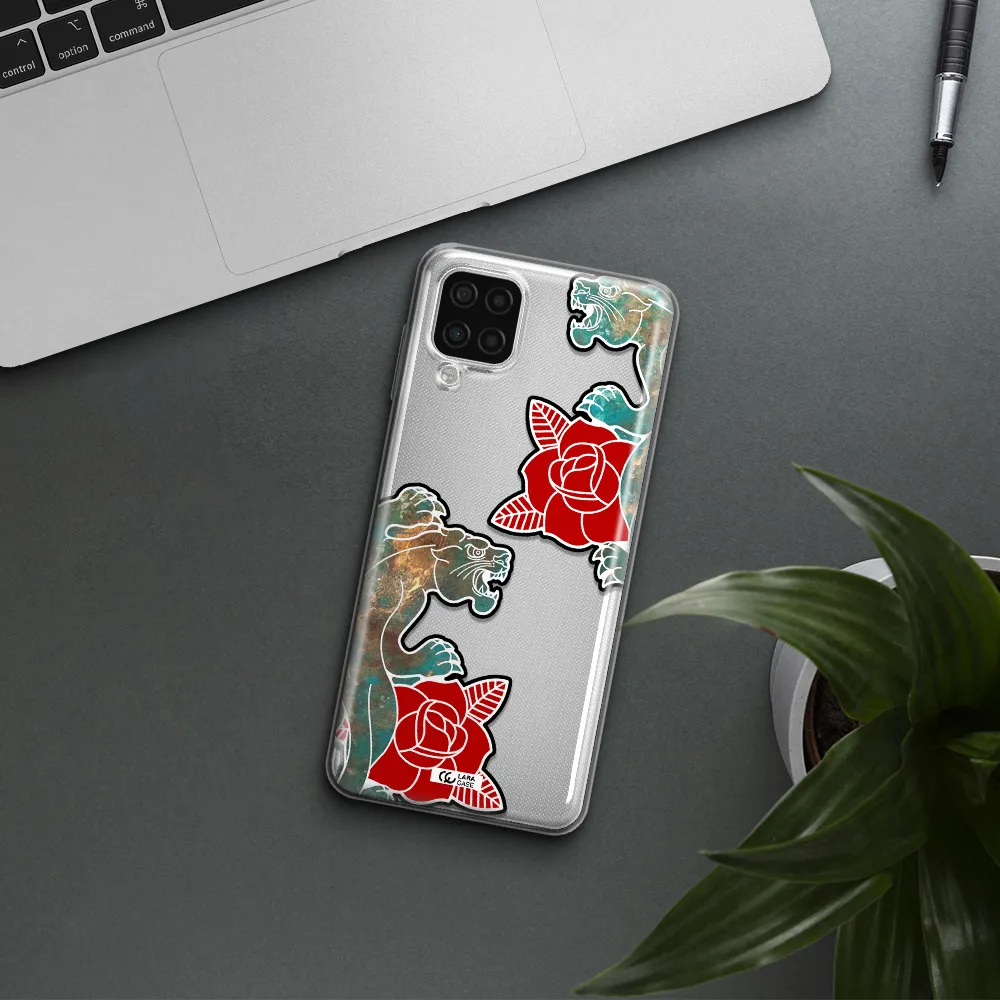 Black Panther Roses Samsung A12 4g Clear TPU Case