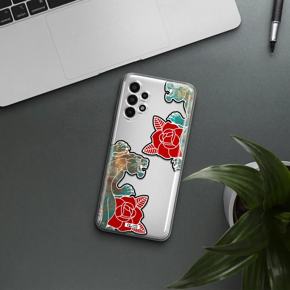 Black Panther Roses Samsung A13 4g Clear TPU Case