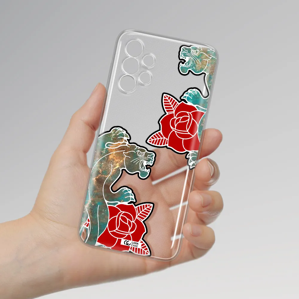 Black Panther Roses Samsung A13 Clear TPU Case