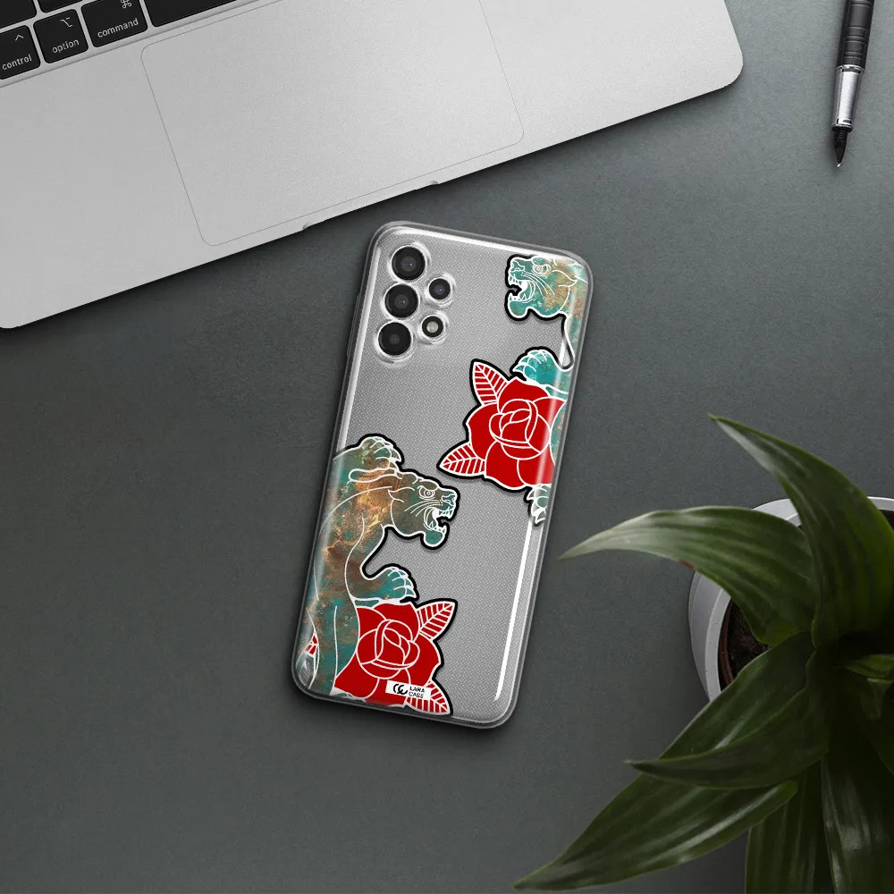 Black Panther Roses Samsung A13 Clear TPU Case