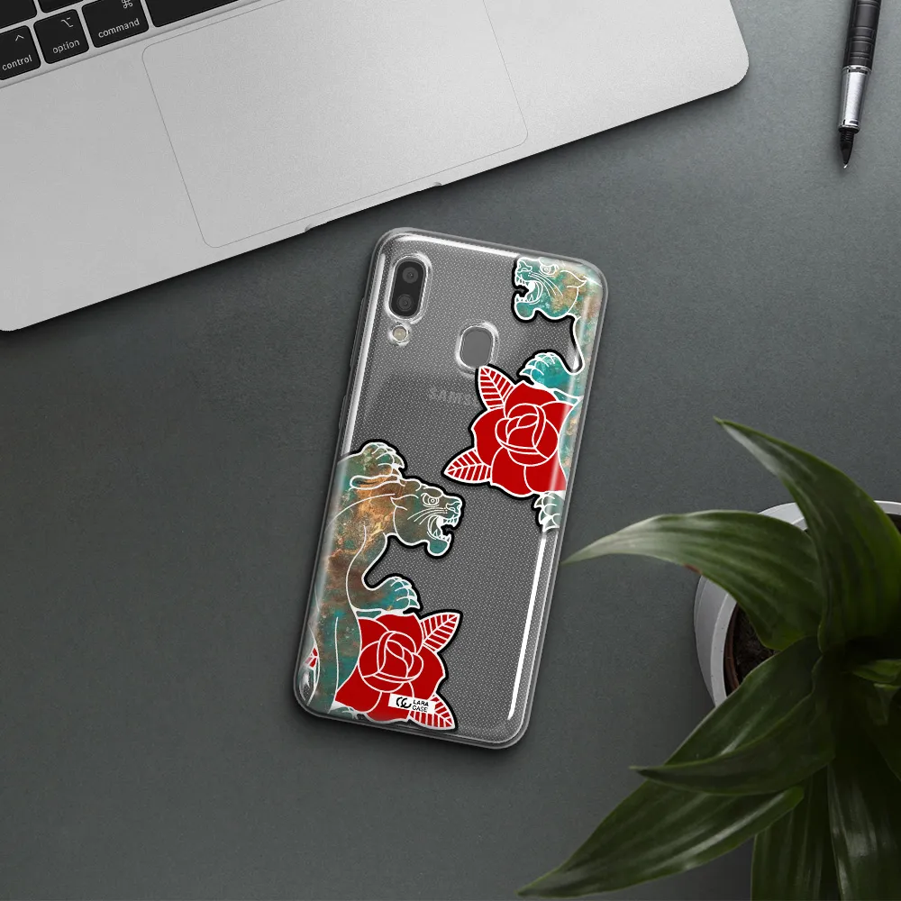 Black Panther Roses Samsung A20 Clear TPU Case