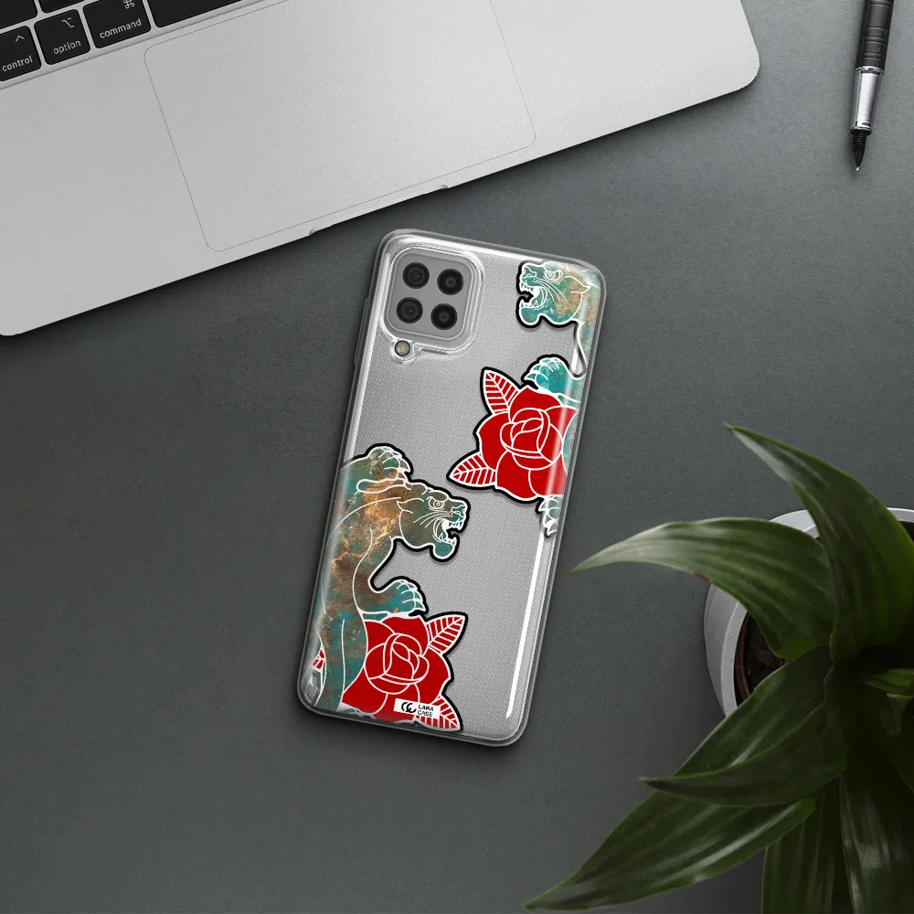 Black Panther Roses Samsung A22 4g Clear TPU Case