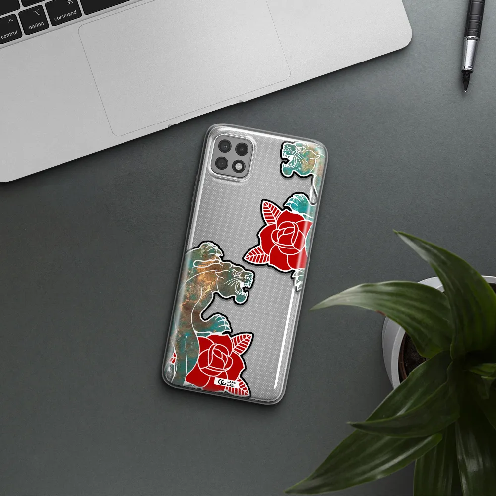 Black Panther Roses Samsung A22 5g Clear TPU Case