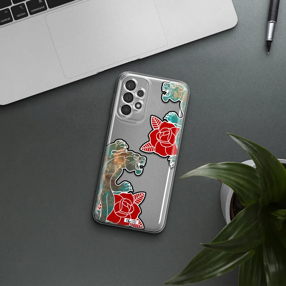 Black Panther Roses Samsung A23 5G Clear Tpu Case