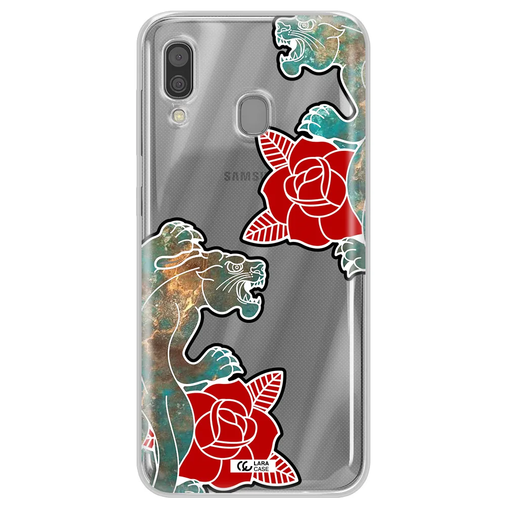 Black Panther Roses Samsung A30 Clear TPU Case