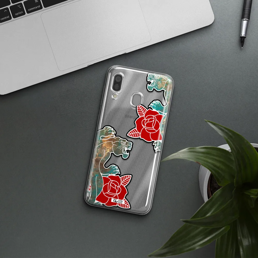 Black Panther Roses Samsung A30 Clear TPU Case
