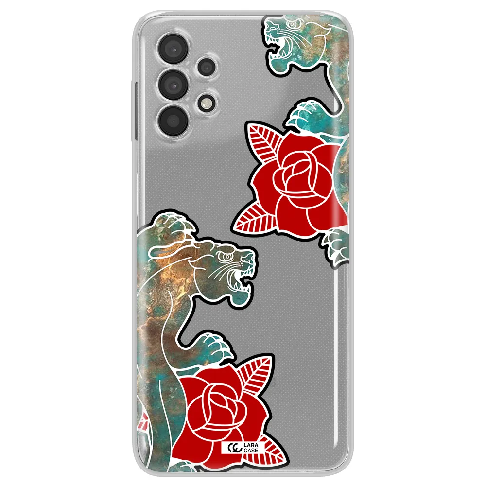 Black Panther Roses Samsung A32 Clear TPU Case