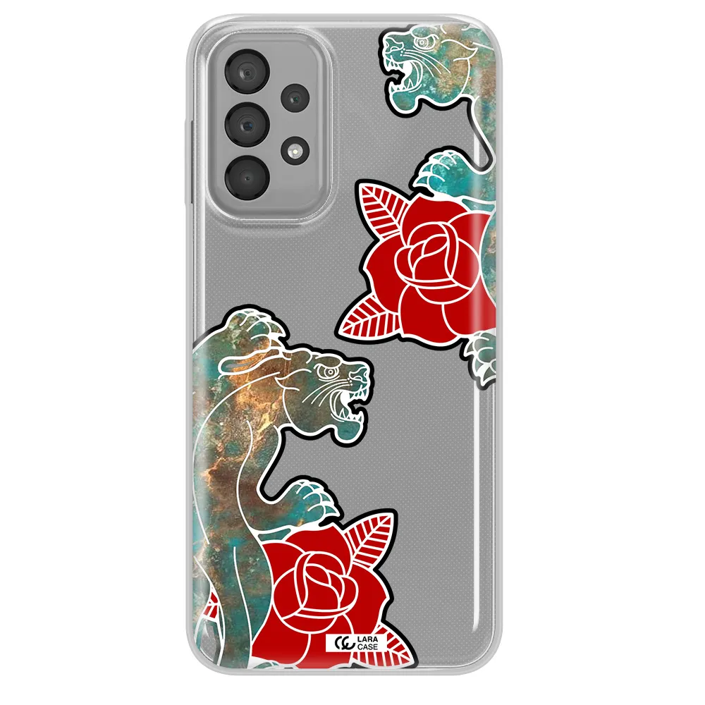 Black Panther Roses Samsung A33 Clear TPU Case