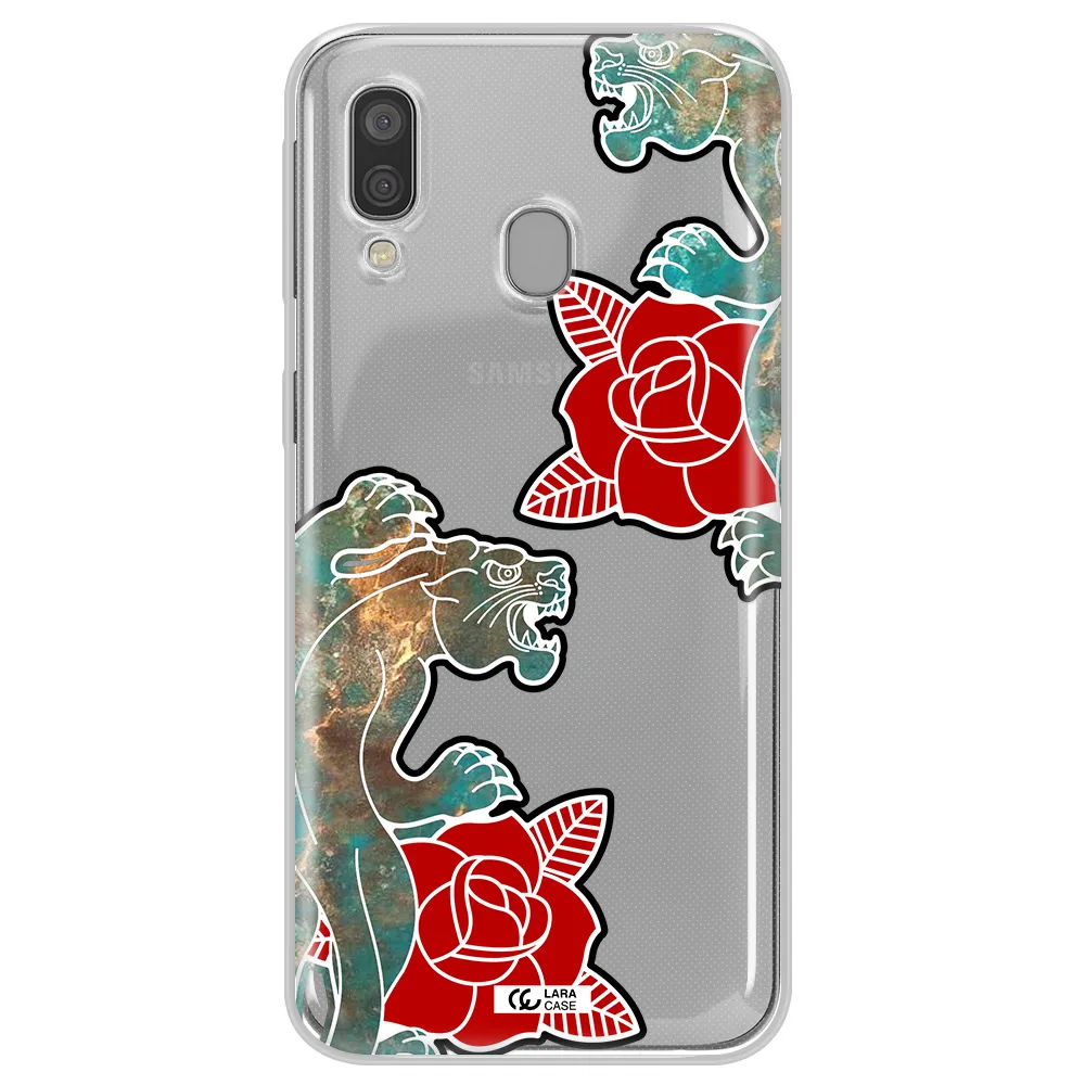 Black Panther Roses Samsung A40 Clear TPU Case