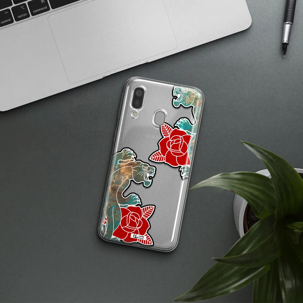 Black Panther Roses Samsung A40 Clear TPU Case