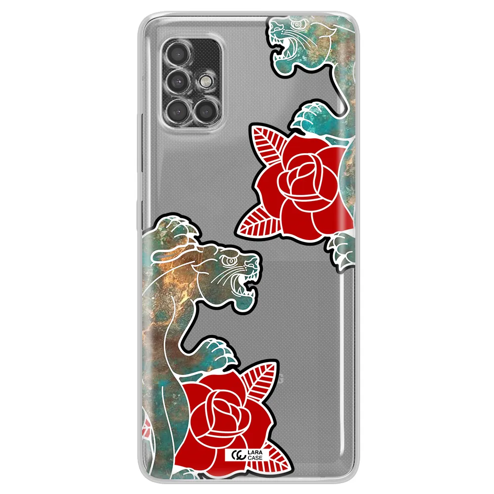 Black Panther Roses Samsung A40S Clear Tpu Case