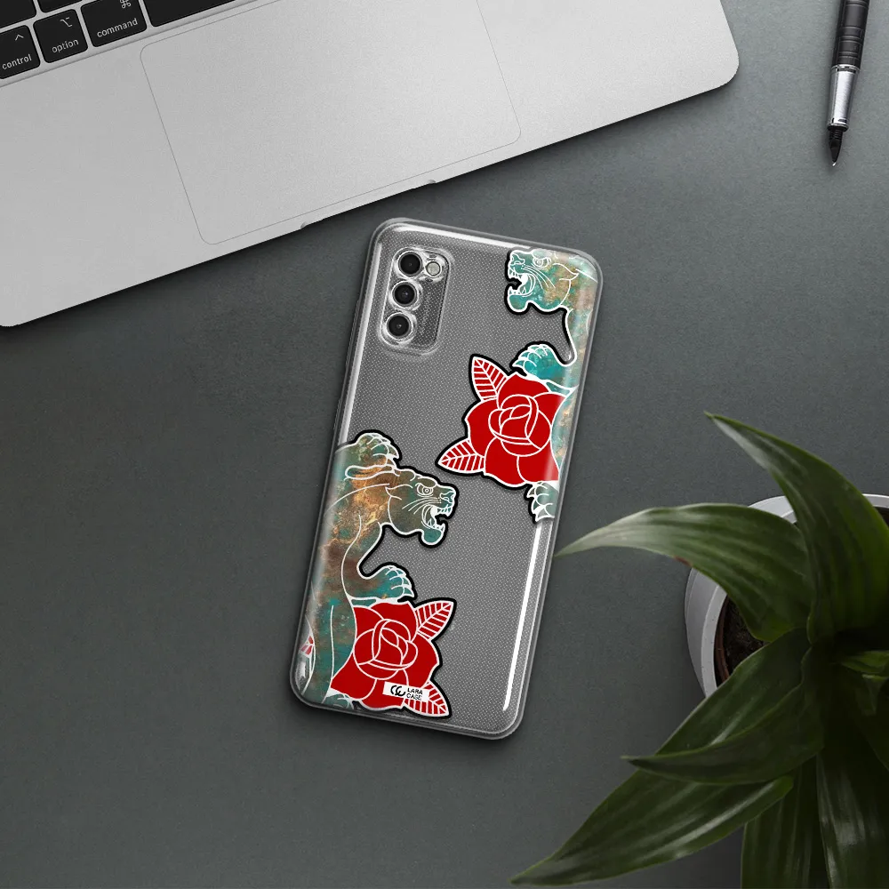 Black Panther Roses Samsung A41 Clear Tpu Case