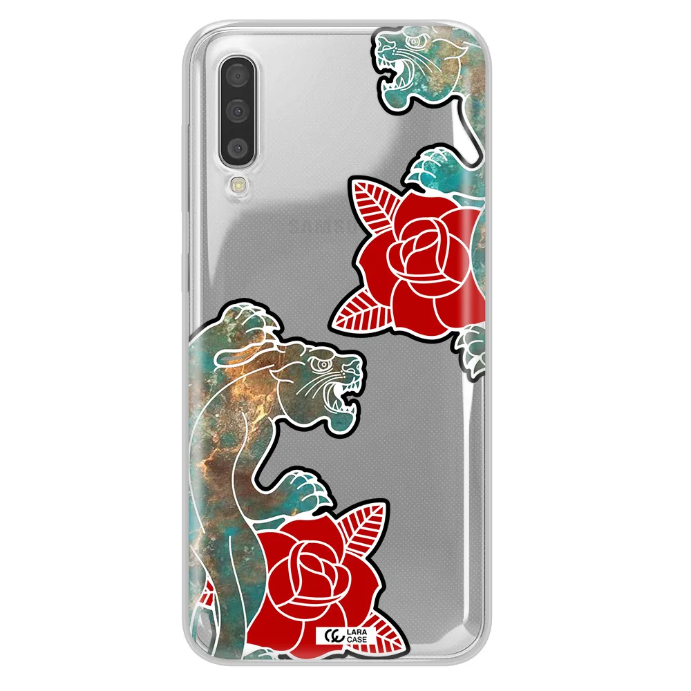 Black Panther Roses Samsung A50 Clear TPU Case