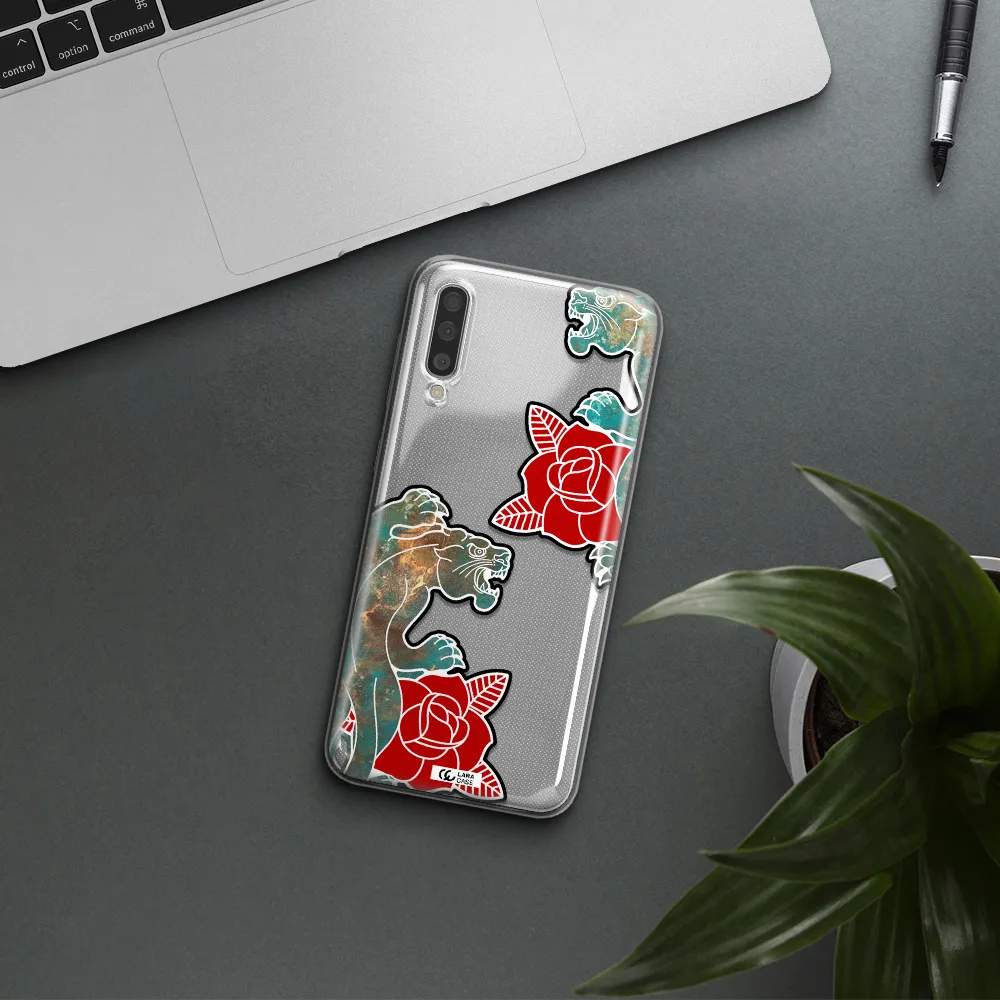Black Panther Roses Samsung A50 Clear TPU Case