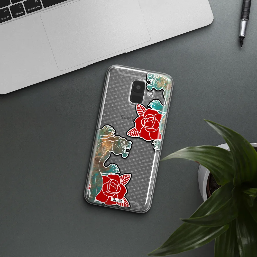 Black Panther Roses Samsung A6 Clear TPU Case