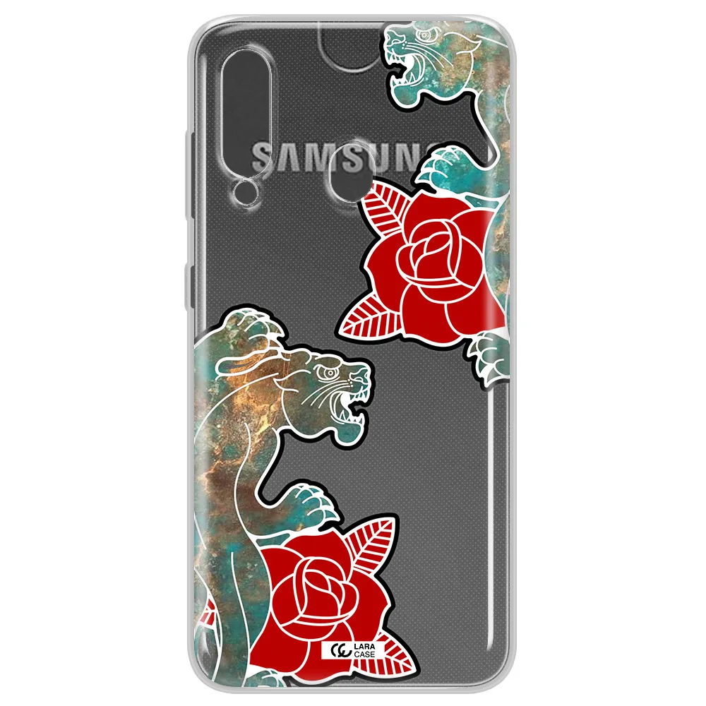 Black Panther Roses Samsung A60 Clear TPU Case