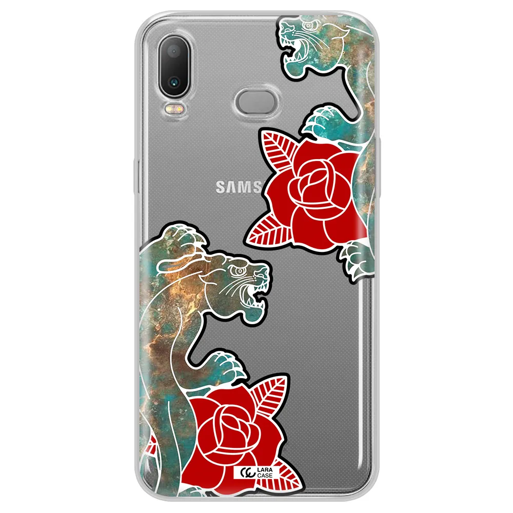Black Panther Roses Samsung A6S Clear TPU Case