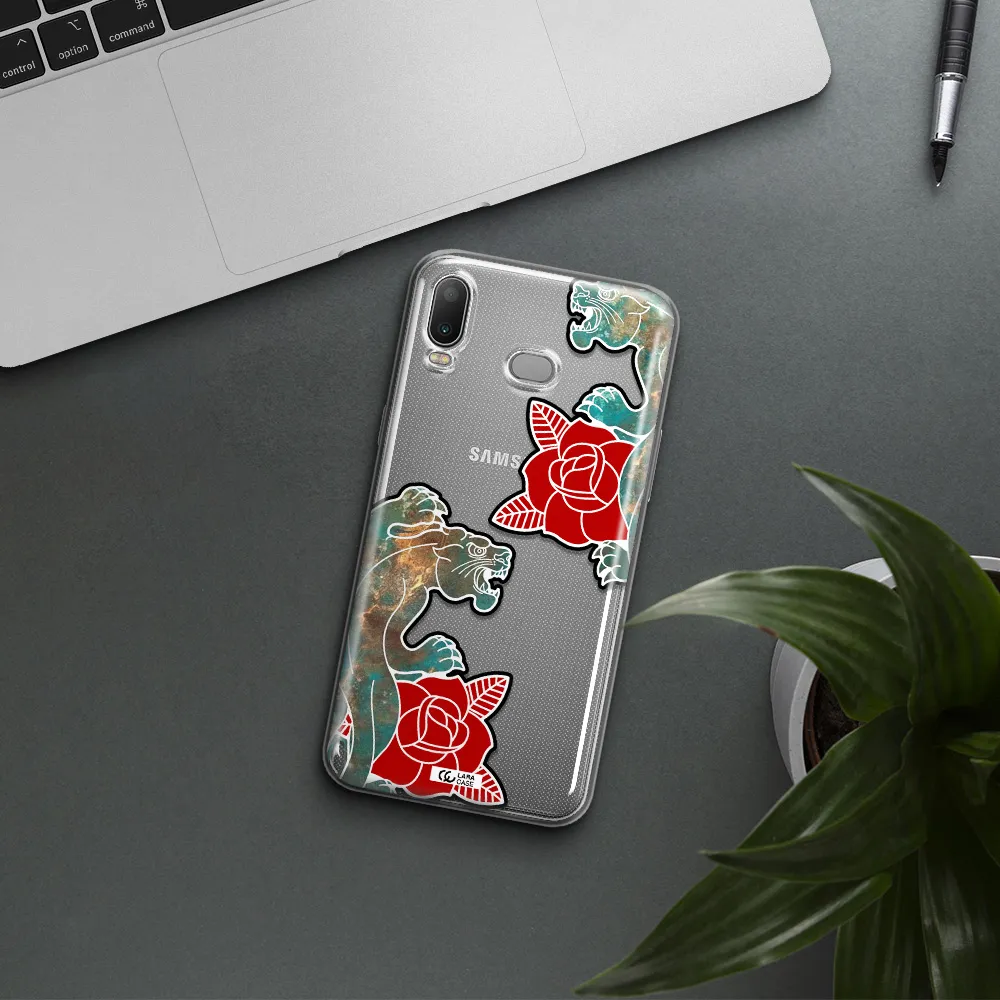 Black Panther Roses Samsung A6S Clear TPU Case