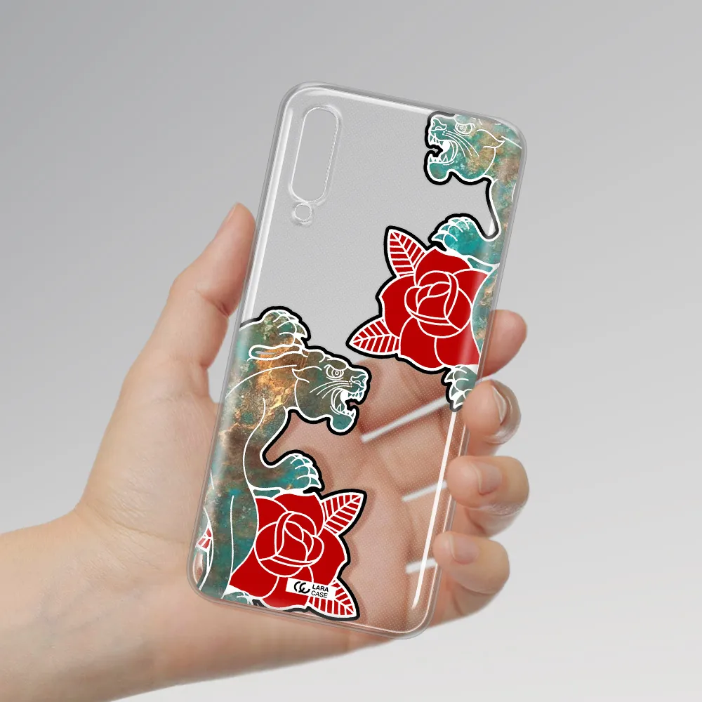 Black Panther Roses Samsung A70 Clear TPU Case