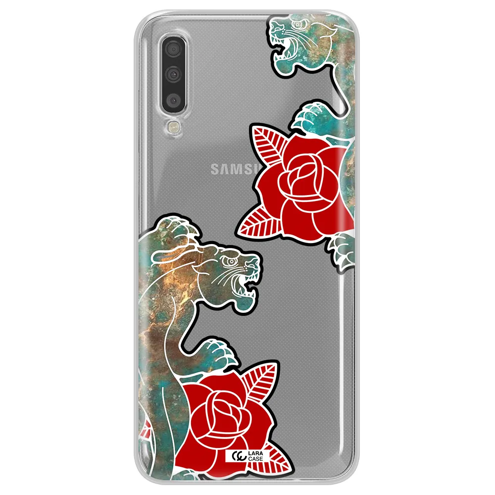 Black Panther Roses Samsung A70S Clear Tpu Case