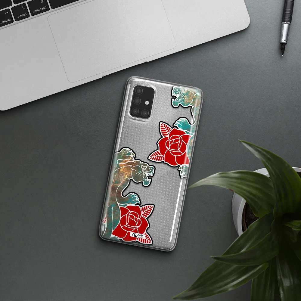 Black Panther Roses Samsung A71 Clear TPU Case