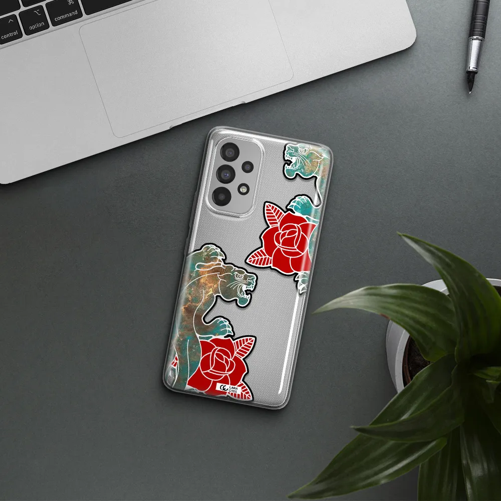 Black Panther Roses Samsung A73 Clear TPU Case