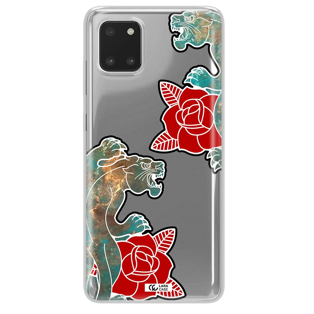 Black Panther Roses Samsung A81 Clear TPU Case